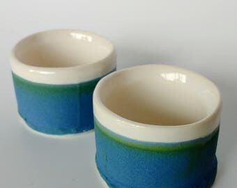 Set of two round ramekins British Racing Green