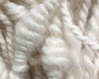 45g Hand Spun 100% British Alpaca Coils. 2 Available. OOAK, Artyarn.