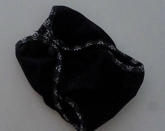 black with skulls FOE newborn cloth diaper cover