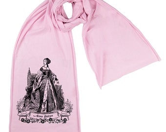 Anne Boleyn Screen printed Cotton Scarf