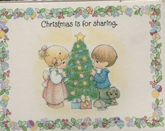 Christmas is for Sharing Party invitations (Set of 8) - 1993 - Vintage Stationery