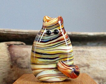 Handmade Cat Bead Lampwork Focal - Coleman FatCat