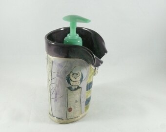 Handmade pottery vase, Desk accessory pencil holder, toothbrush holder, gift for her, art vessel office, dorm, home decor, desk 591