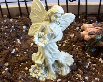Miniature fairy garden white statue: fairy garden or gnome or terrarium gardens