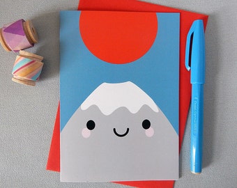 Mt Fuji San Card - Kawaii Japan Greetings Card - Bon Voyage