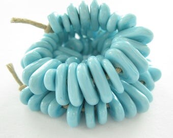60 Artisan Turquoise Glass Lampwork Beads SRA
