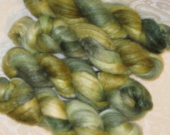 Handpainted Roving -- BFL and Silk