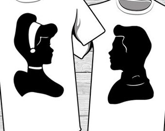 Cinderella SVG iron on Decal Cutting File / Clipart, Eps, Dxf, Png, Jpeg Cricut Silhouette Disney Mickey Mouse ears Couple Prince Charming