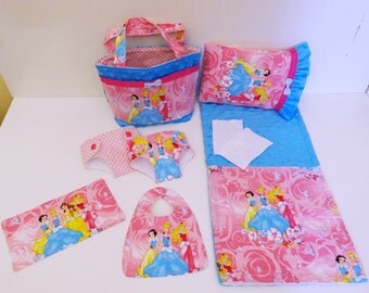 Bitty Baby Basics in Disney Princesses - Diaper Bag and Diapers with Blanket and Pillow for doll