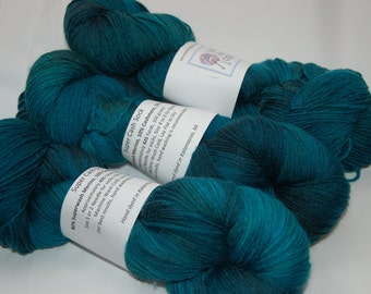 Studio June Yarn Super Cash Sock - Cashmere, Superwash Merino, Nylon Color: Vivid Lagoon