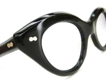 Vintage Black Cat Eye Glasses Eyeglasses Sunglasses Frame