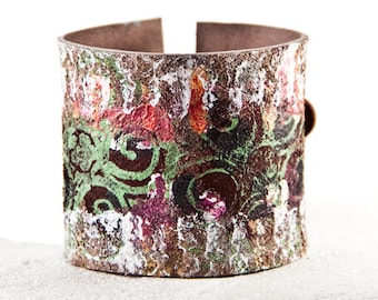 Woodland Bracelet Flower Cuff Earthy Jewelry Floral Garden Fashion