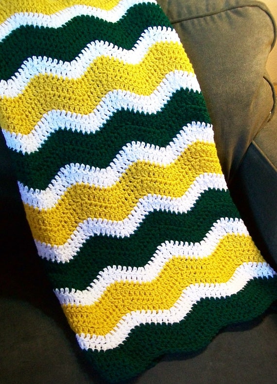 Items similar to Chevron Ripple Baby Blanket Crochet Baby Afghan Green