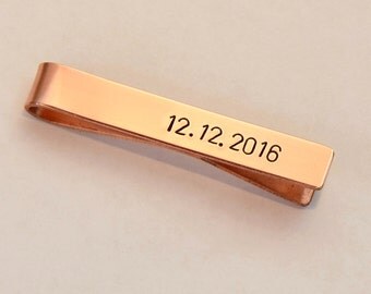 Personalized Copper Tie Clip for the 7th Anniversary or Custom Fashion Statements