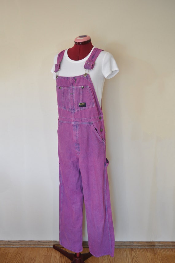 Pink Mens Small Bib OVERALL Pants Fuchsia Pink Dyed OshKosh