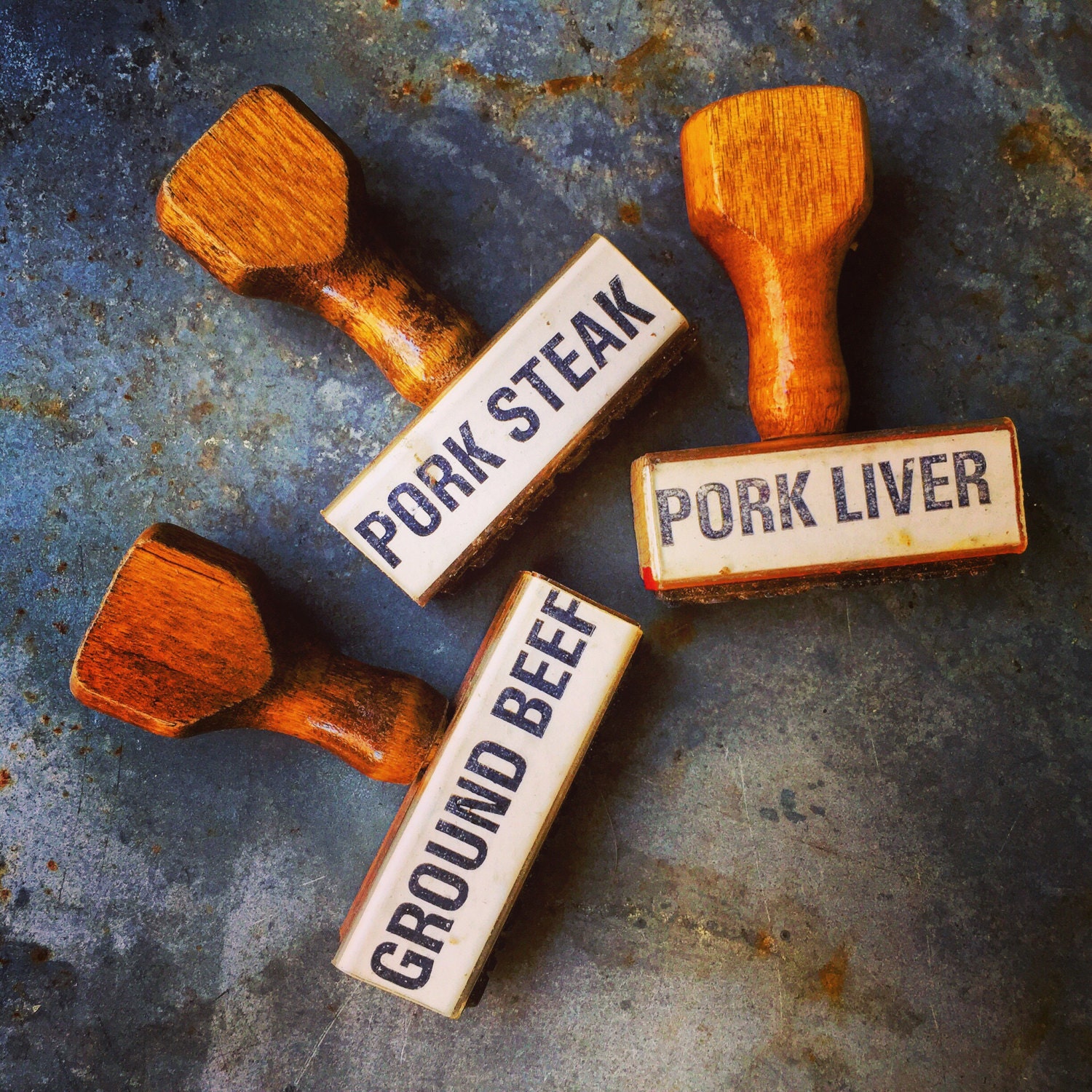 Rubber Stamp / Butcher Shop / Instant Collection / Set of 3