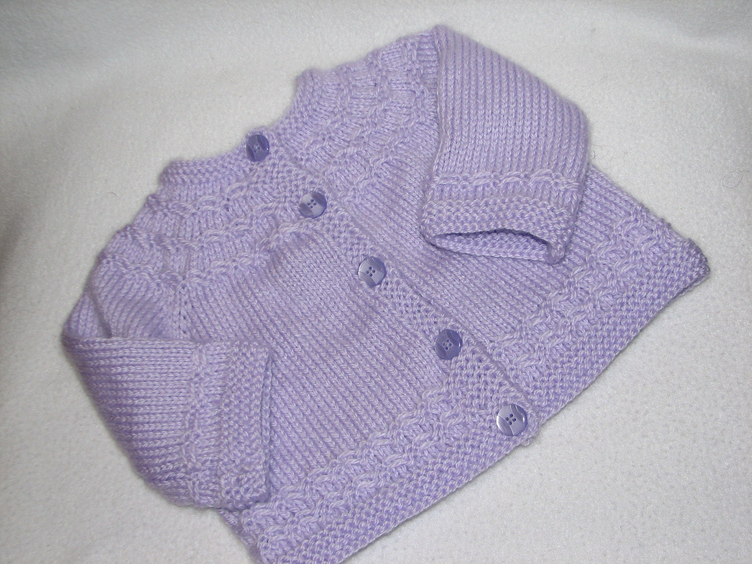 Baby Sweater in Purple Lavender Lilac for Baby 6 to 12 Months