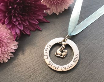 Baby's First Easter - Easter Decoration - Memorial Keepsake - Hand Stamped Easter Decoration - Personalised Easter Gift