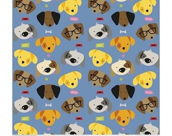 Riley Blake Designs Rover Main Blue Fabric - 1 yard