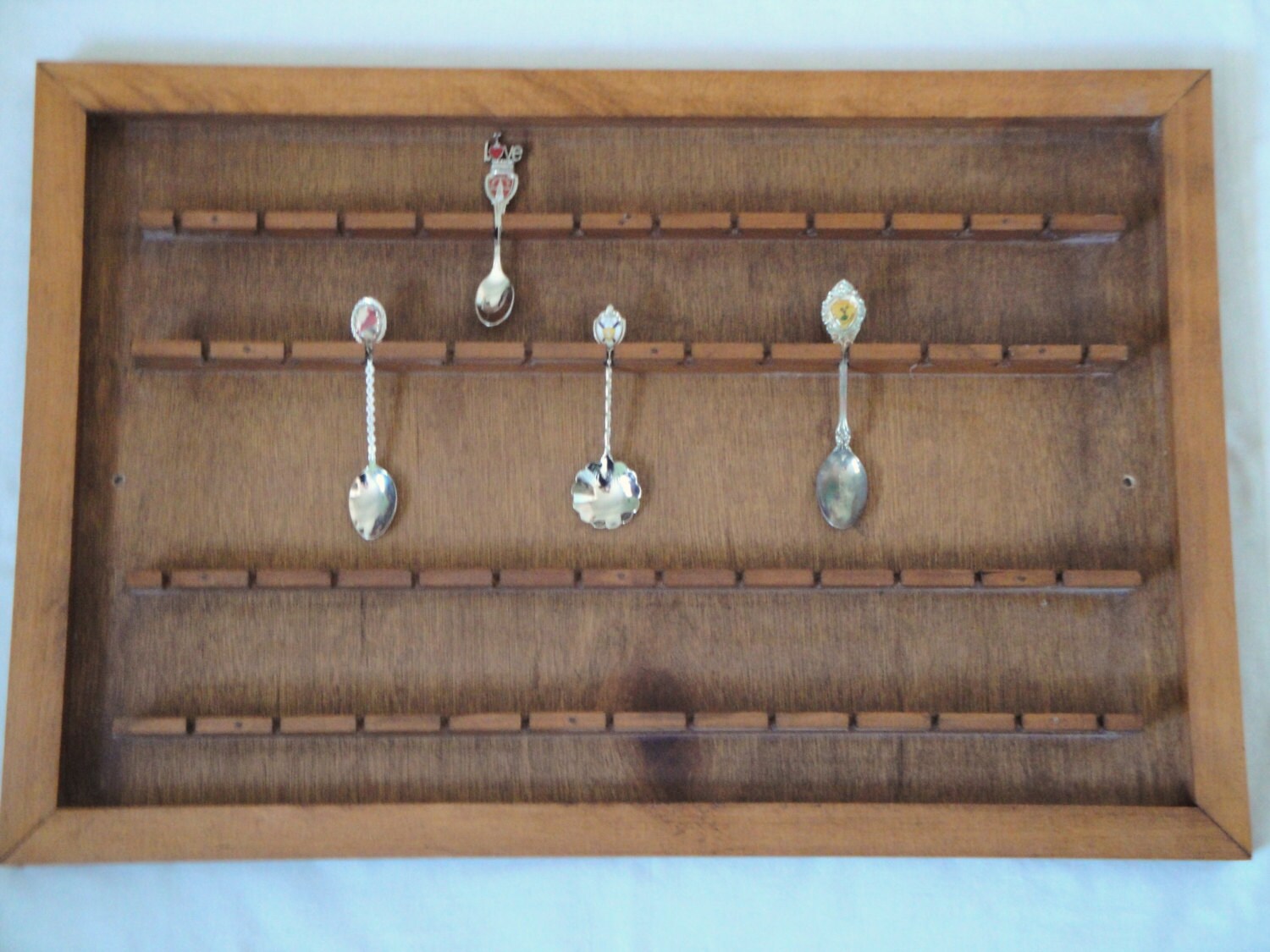 Vintage Spoon Rack Holds up to 48 Souvenir Spoons on 4 Tiers