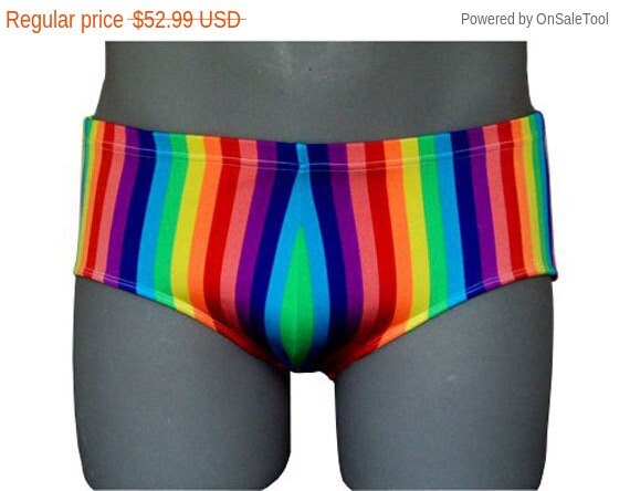 Sale Rainbow Multi Color Stripe Men S Brief By Lagosswimwear