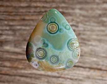 Ocean Jasper Cabochon, Designer Cabochons Handmade by MagicStones.