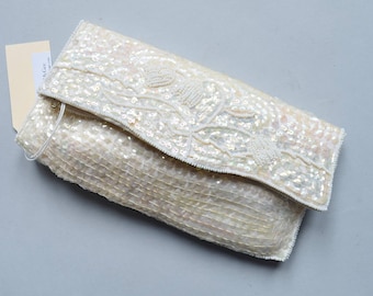 1960s White Sequined Clutch