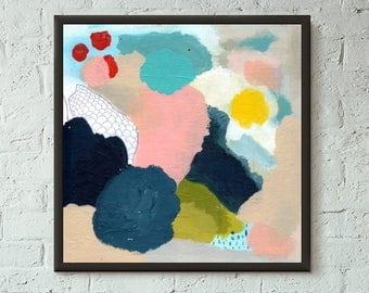 Don't Stop No. 6 of 9 // Modern Abstract Art Original 8x8 Mixed Media Acrylic Painting on Canvas Panel, Free US Shipping, Lisa Barbero