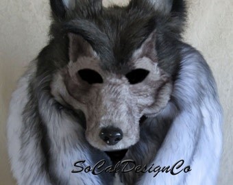 Commissioned Animal Masks, Commissioned Mask, Custom Wolf Mask, Custom Animal Masks, Wolf Mask, Wolf Masquerade Mask, One Of A Kind Mask