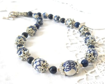 delft blue necklace delft blue jewelry delft blue style necklace blue and white necklace delft necklace delft blue jewelry