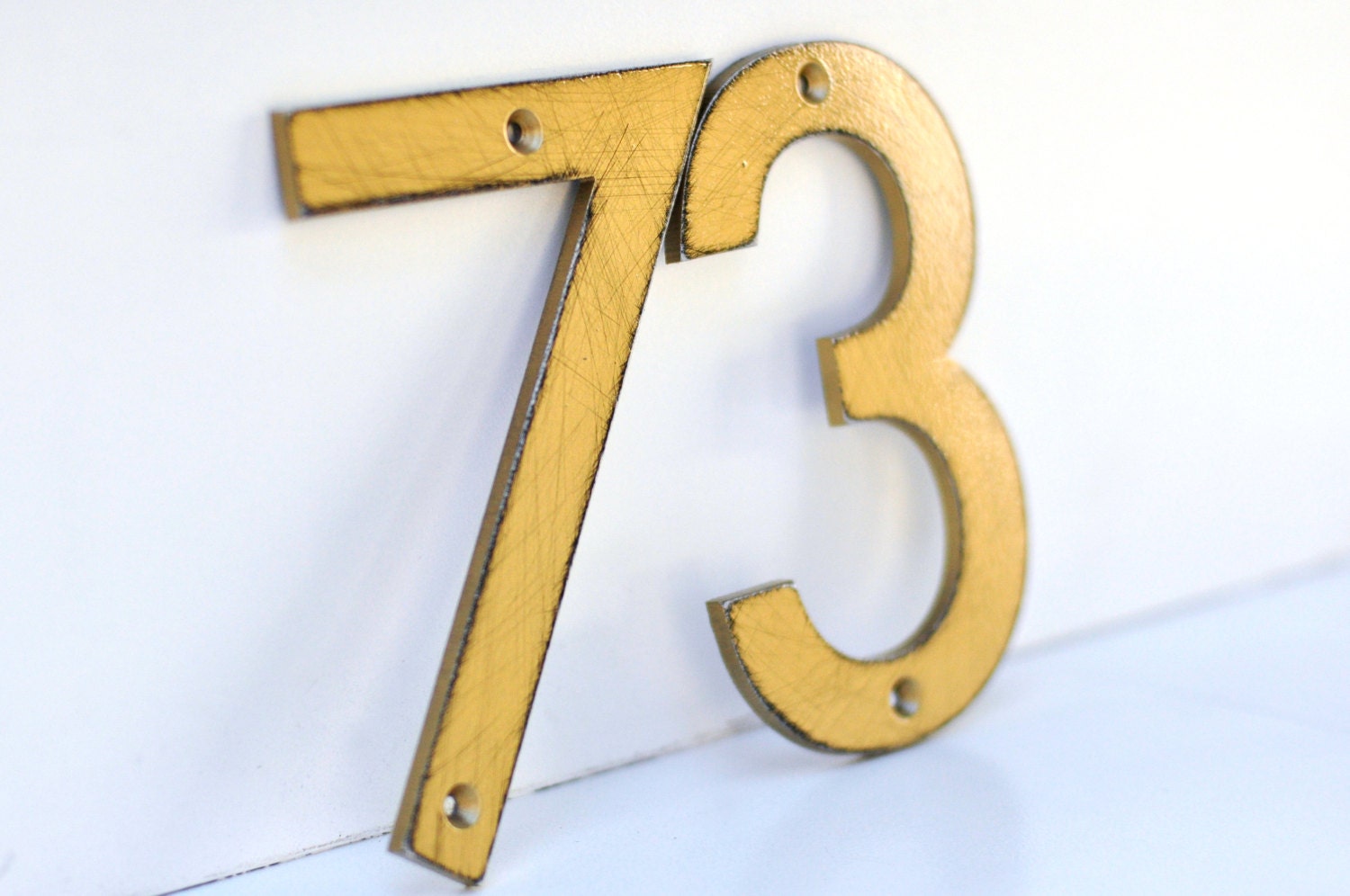 Bronze Distressed Aluminum House Numbers