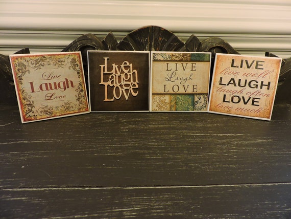 drink coasters decoupage Decor Coasters Home House Laugh Live Love Ceramic Decor