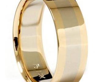 KnSam Men's Wedding Band - Multi Facet High Polished Crystal Ring With Free Engraving
