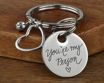 Youre My Person Heart Keychain, BFF Keychain, Best Friend Keychain, Wife Keychain, Girlfriend Gift, Engraved 1" Stainless Tag - Made in USA