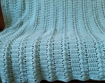 Crochet Afghan in Blue/Green