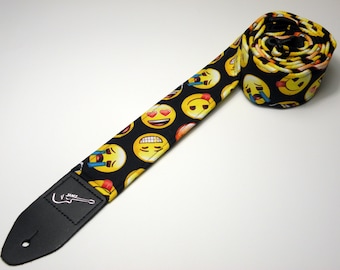 Handmade EMOJI double padded guitar strap