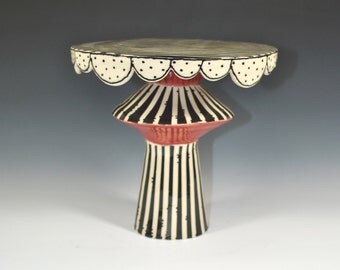 Handmade Ceramic Pedestal Cake Stand, Cake Plate