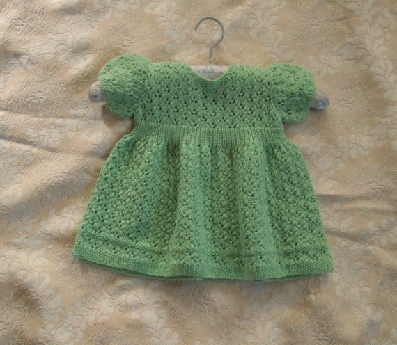 Knitting Pattern PDF Baby Dress Toddler Girl Eyelet Lace