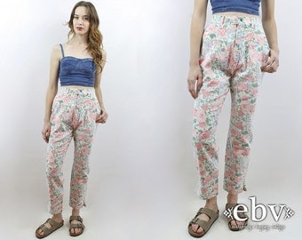 Mom Jeans Floral Jeans 1980s Jeans 80s Jeans Floral Denim High Waisted Jeans Vintage 80s High Waisted Floral Jeans M 27 90s Jeans 90s Denim