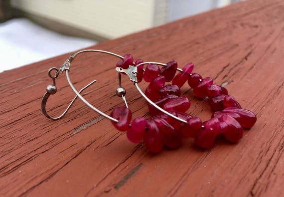 Raspberry "Simply Chandelier" tear drop Earrings