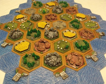 catan 3d settlers tiles von board handmade siedler tile basic four game resource etsy pieces hand options die custom crafted