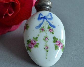 Antique Perfume Bottle Porcelain Scent Bottle Porcelain Perfume Bottle Perfume Bottle with Roses Victorian Perfume Bottle English Perfume
