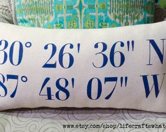 Colored text coordinates decorative pillow 12x22 with insert