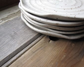Dinner plates - dinnerware - dish sets - ceramic plates - rustic plates - pottery plates - plate sets - white plates - wedding