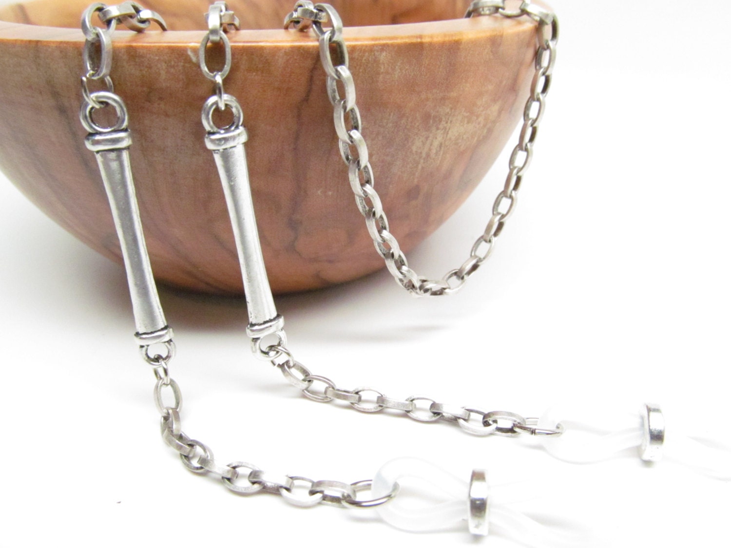 Dark Silver Eyeglass Chain for Men Reading Glasses Chain