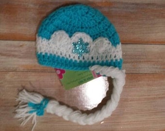 Princess Elsa Hat, Made to Order, Ice Queen Hat, Ice Princess Hat, Blue Elsa Hat, Elsa Braid, Elsa Hair