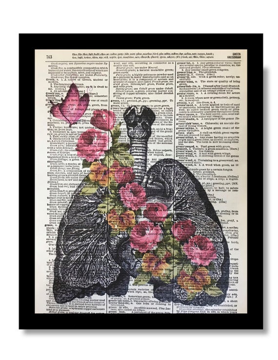 Flower Lung Art Lung Of Flowers Anatomy Print Pulmonary