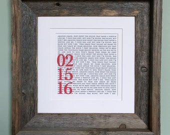 Gift For Brother / Gift For Bride / Gift For Groom / Couples Gift / Wedding Gift Ideas / Printed Wedding Vows or First Dance Lyrics 8x8