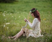 Woodland wedding dress Ivory fairy wedding dress Mountain bridal dress
