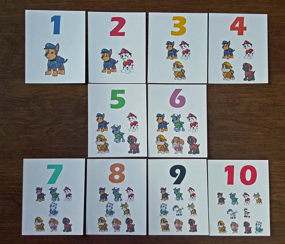 Items similar to Paw Patrol Flash Cards - Alphabet/Number ...